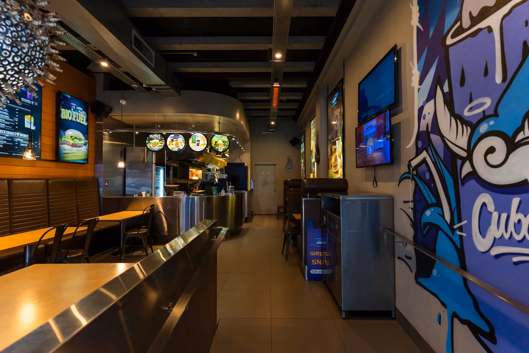 BurgerFuel Cuba Street in-store interior mural