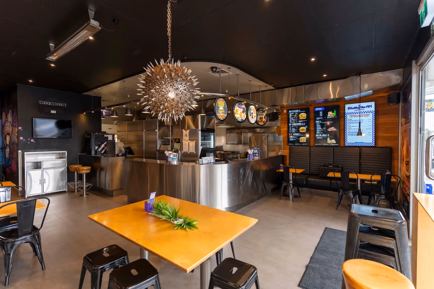 BurgerFuel Ellerslie in-store interior seating 2