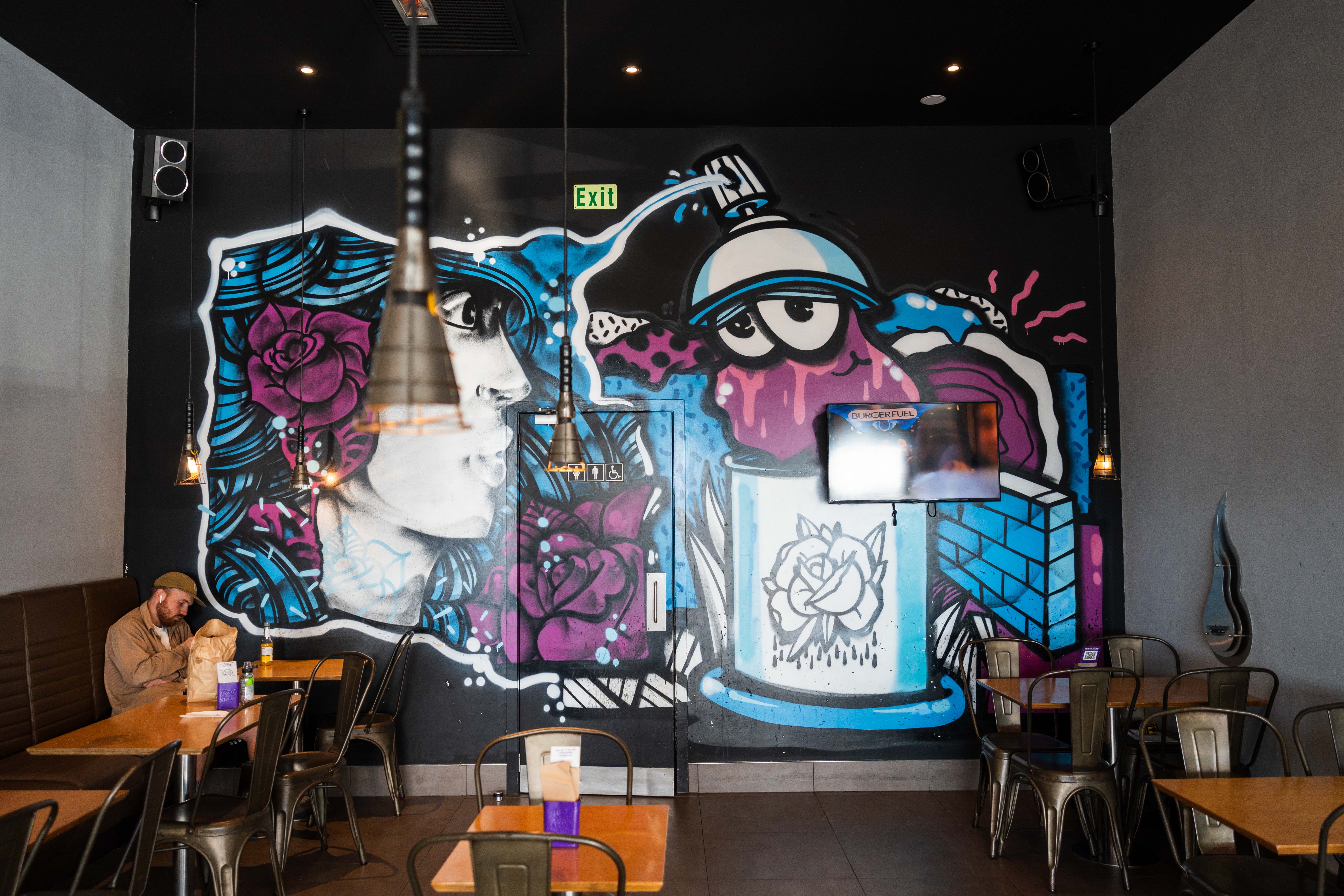 BurgerFuel Porirua interior mural