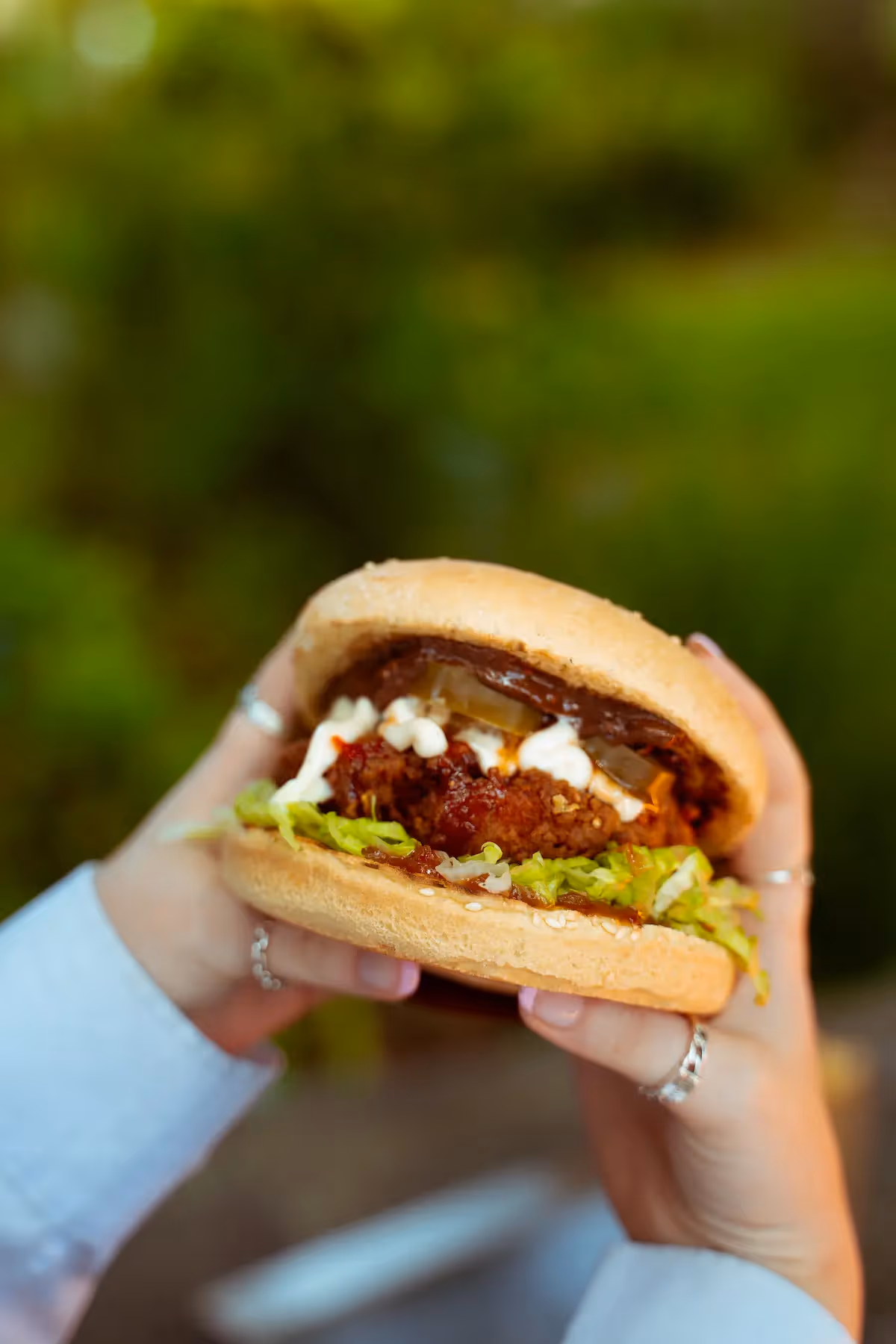 Jalapeño Hornet - Crispy fried chicken, pineapple, and jalapeños meet Fix & Fogg Chocolate Peanut Butter and sweet chilli lime sauce on a fresh wholemeal bun.