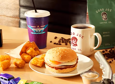 BurgerFuel’s Fuelling the AM breakfast menu (Wed–Sun, 8–11am) offers bratwurst or bacon & egg burgers with aioli, mustard, and relish on mini wholemeal buns. 