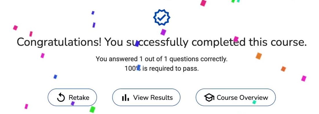 Clypp: course completion with the result of the knowledge questions