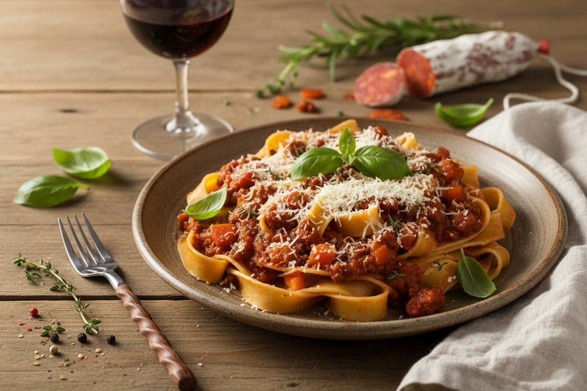 Savuinen chorizo-bolognese yhdistää espanjalaisen makkaran italialaiseen pastaperinteeseen – nopea, tulinen ja täynnä eksoottisuutta.