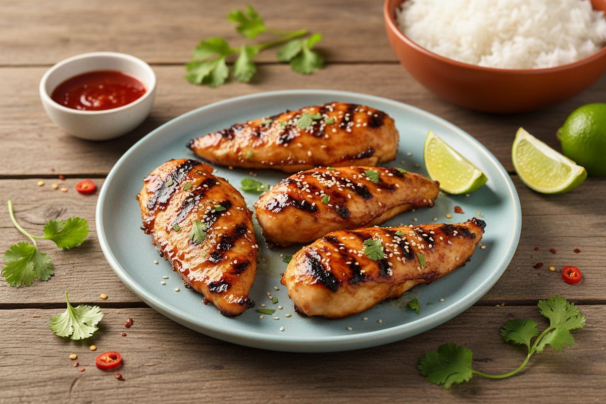 Tahmeassa sweet chili -kastikkeessa grillatut kanafileet ovat nopea ja eksoottinen herkku, joka kuljettaa sinut suoraan Aasian makumaailmaan.