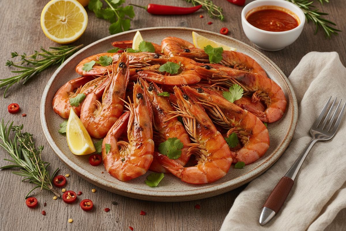 Tulisella piri-piri-marinadilla maustetut grillatut katkaravut – eksoottinen resepti Afrikan rannikoilta suoraan lautasellesi.