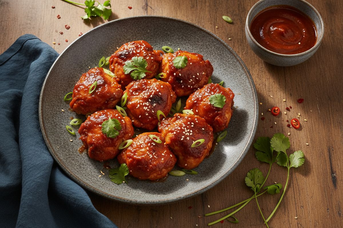 Neljällä ainesosalla syntyvä korean gochujang-kana valmistuu grillissä tai uunissa puolessa tunnissa.