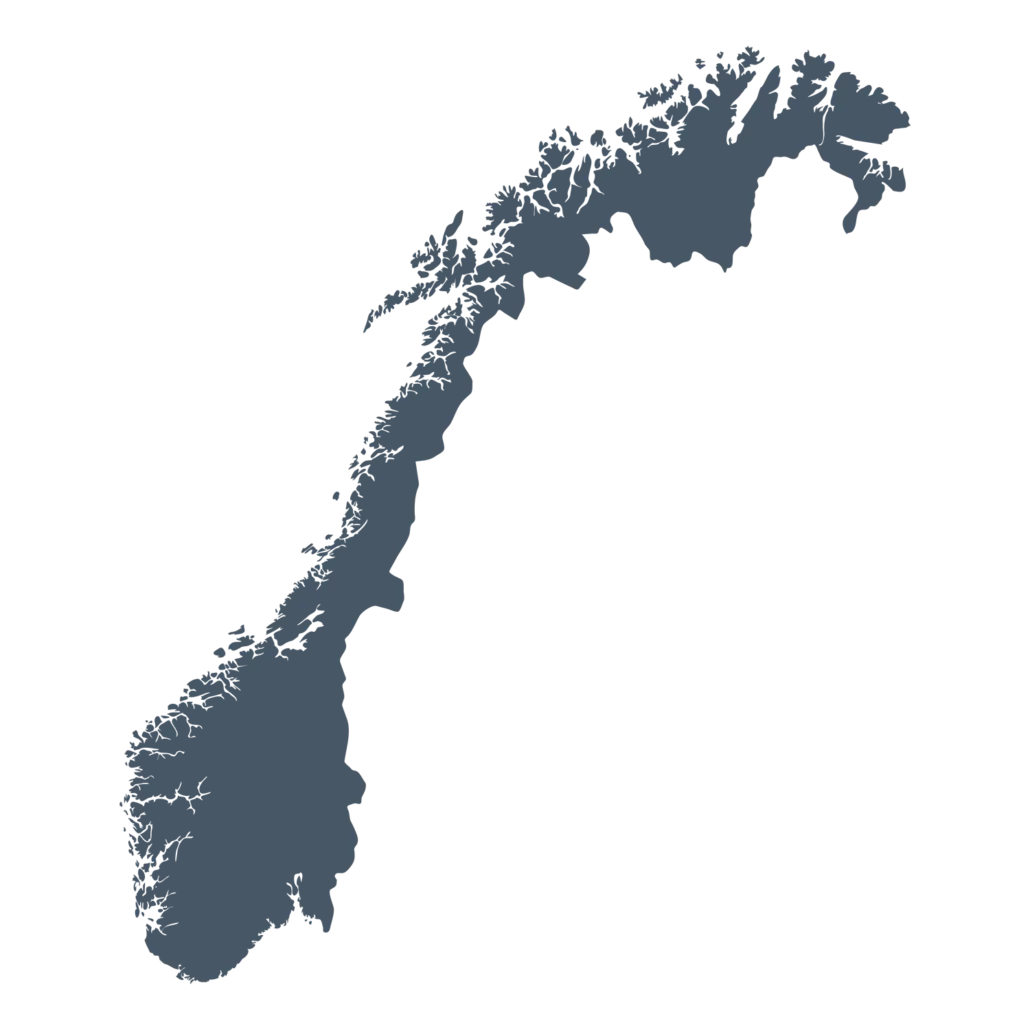 Bilde av kart over Norge for å vise at Byråmatch er over hele Norge.