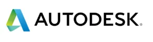Autodesk logo featuring a stylized blue and green icon and bold black lettering.