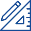 A graphic illustration of a pencil and ruler symbolizing design and drafting concepts.
