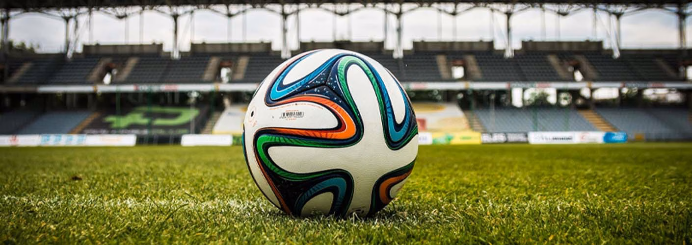 A football on a football pitch