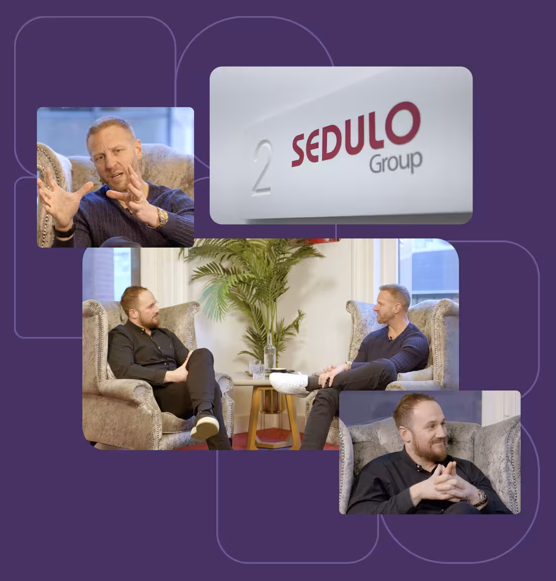 Screenshots from the Sedulo video arranged in blocks