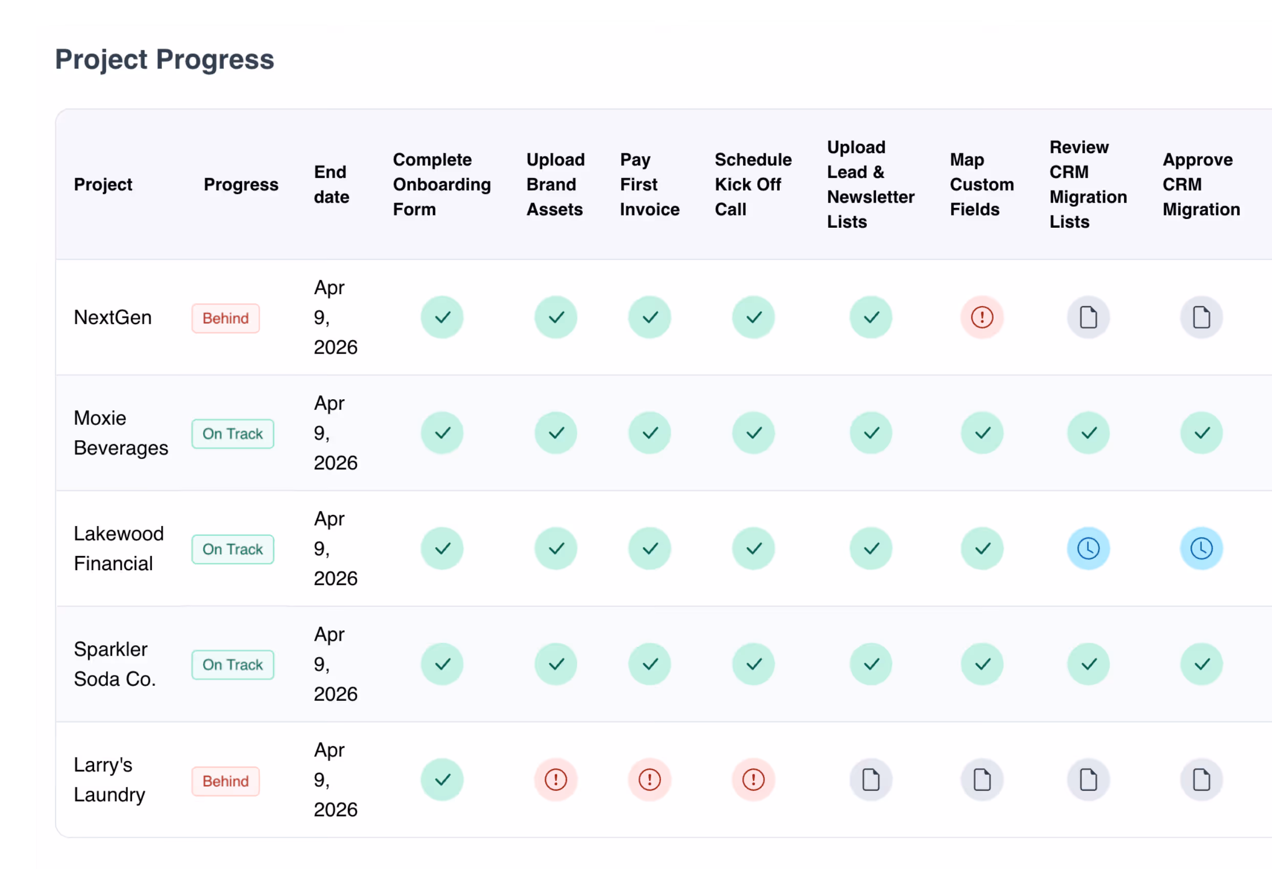 Client portal screenshot