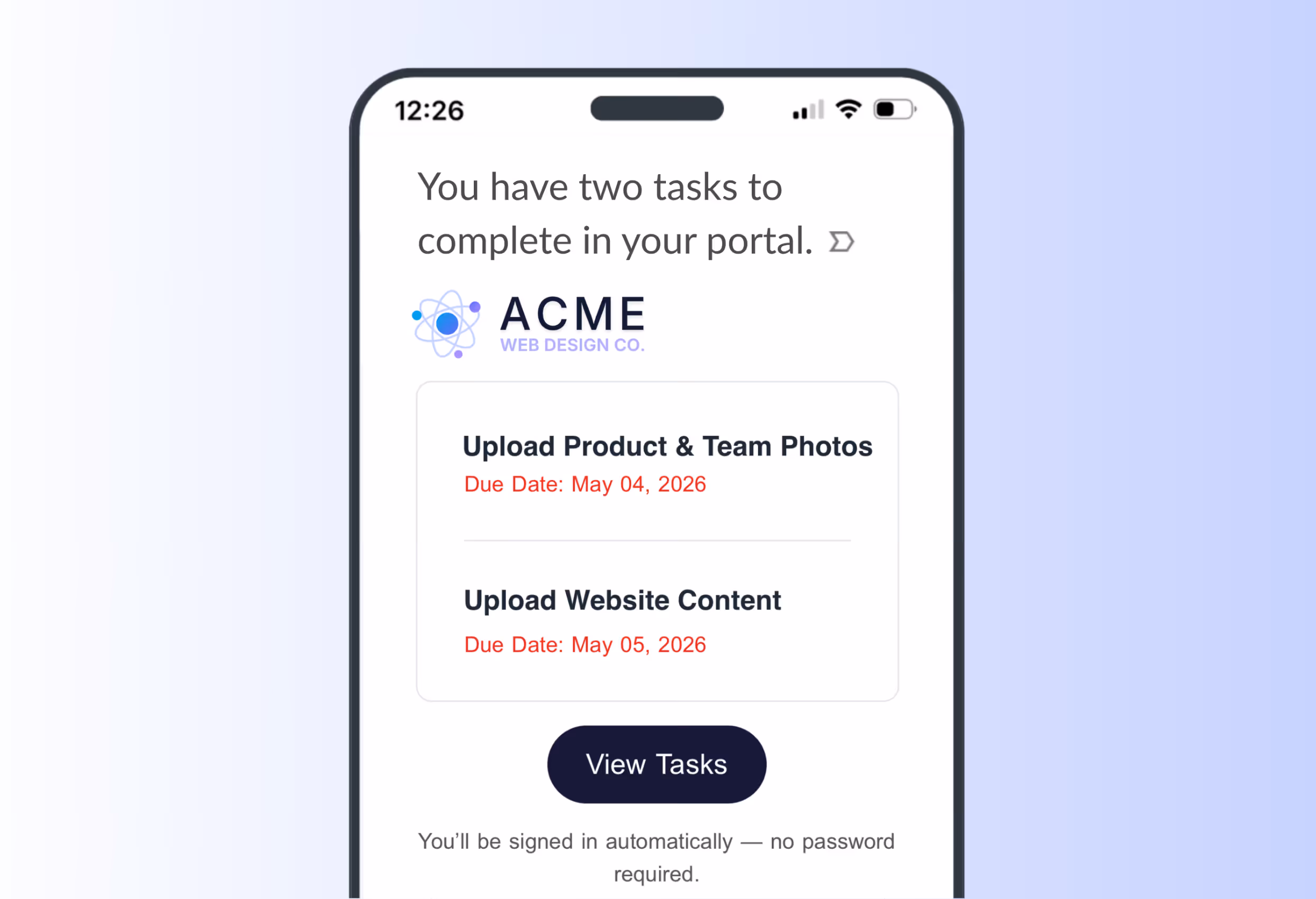 Team dashboard screenshot