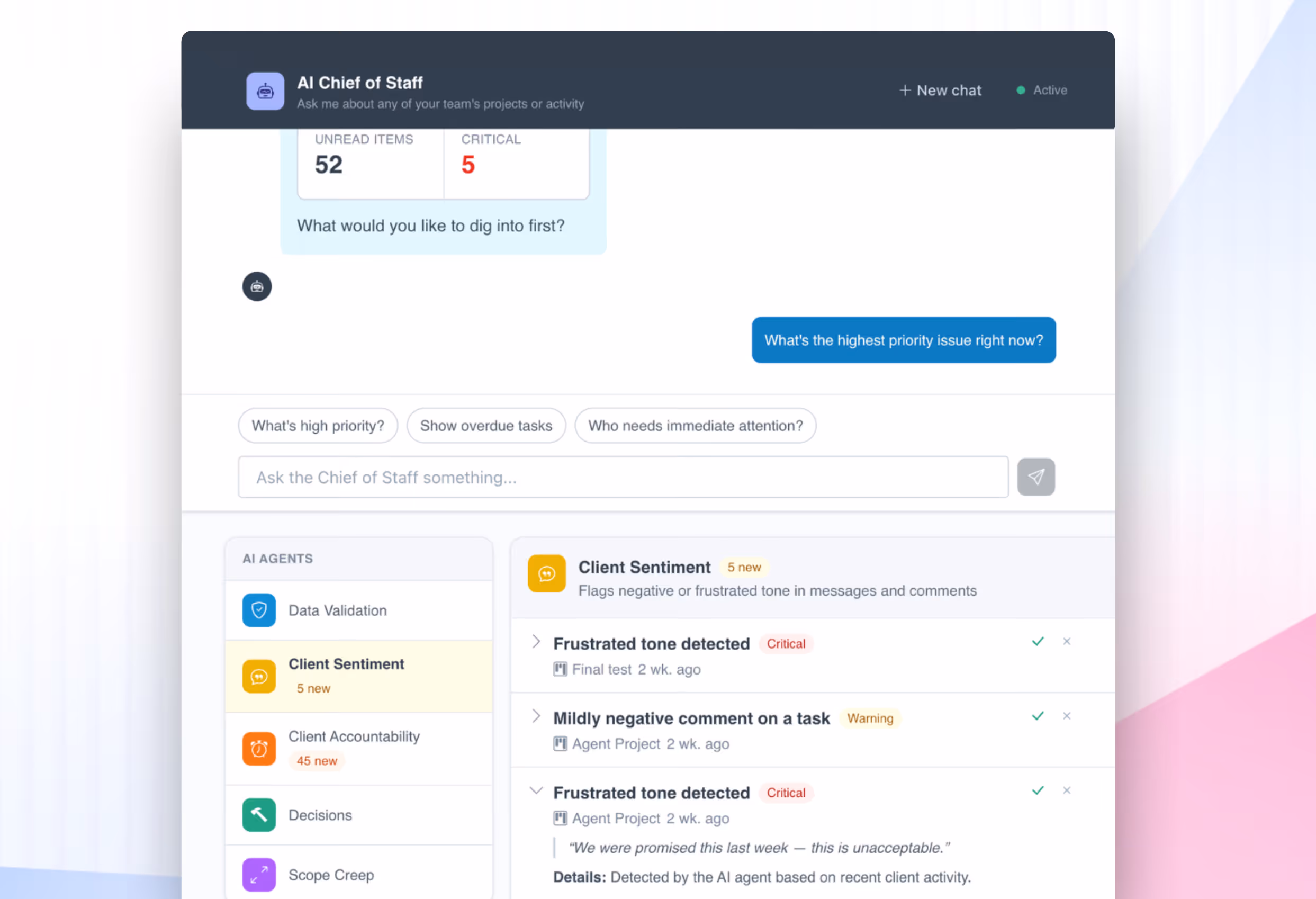 Team dashboard screenshot
