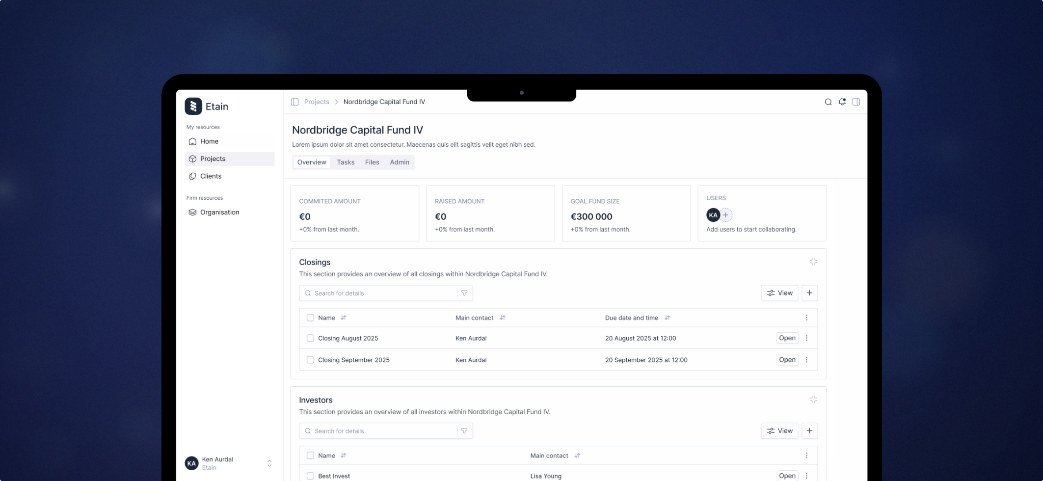 Etain platform preview
