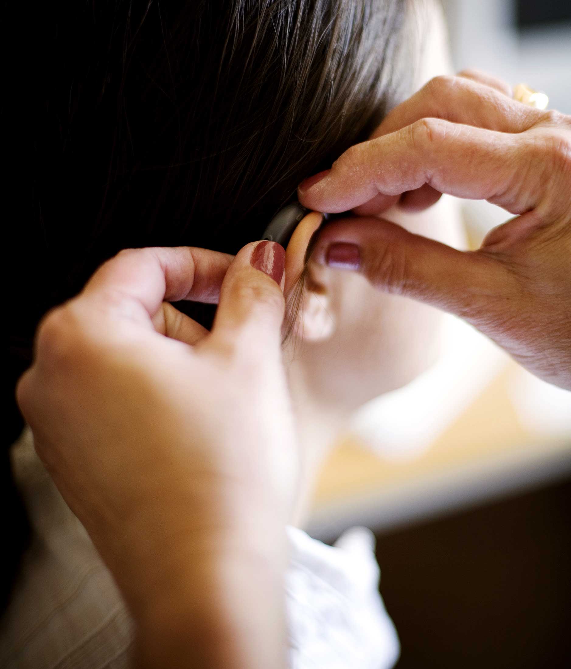 Woman having her eyes tested