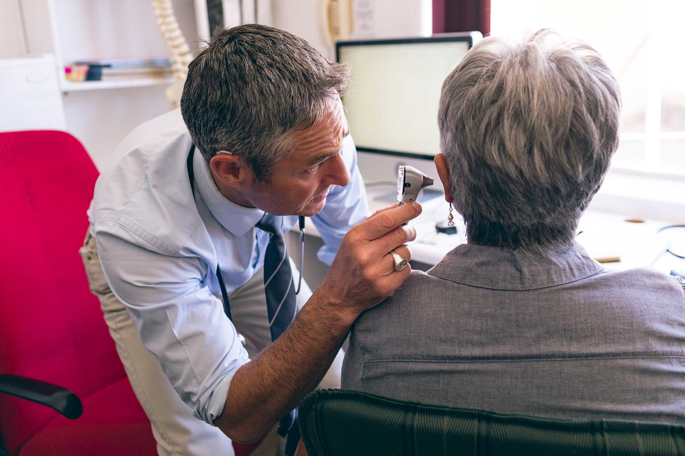 Woman having her eyes tested