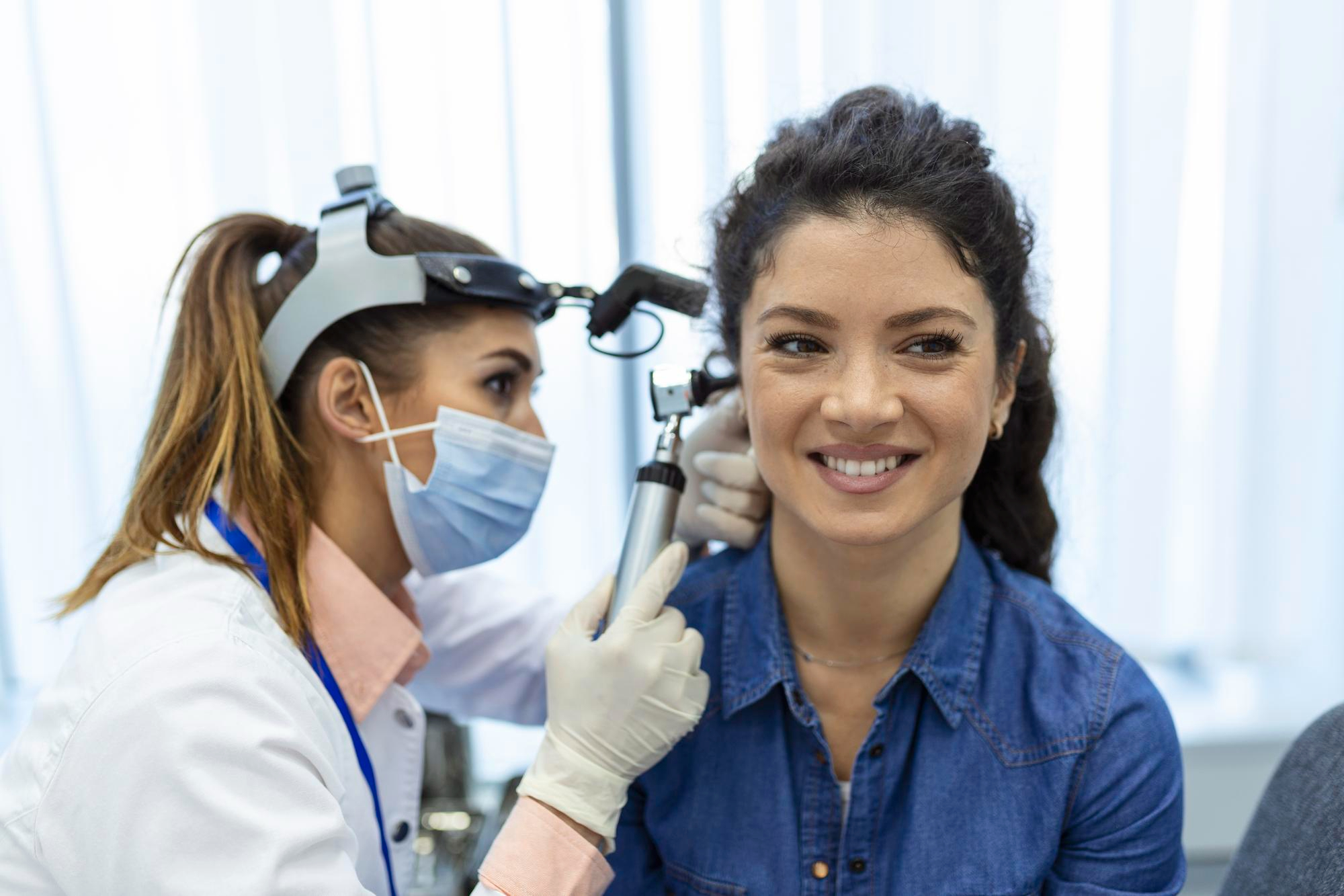 Woman having her eyes tested