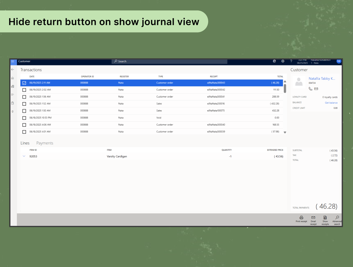 hide return button on show journal view