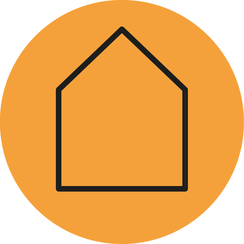 Eine Outline eines Hauses.