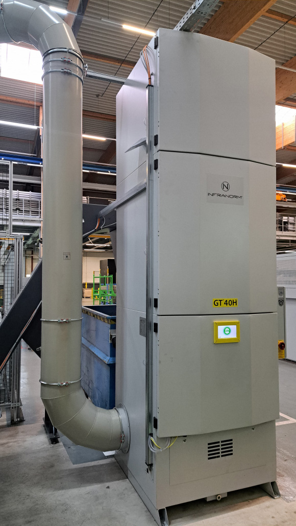 Selbstreinigende Filteranlage für Bearbeitungszellen bei HAI
