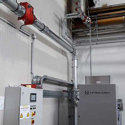 Druckentlastungssystem an Entstaubungsanlage