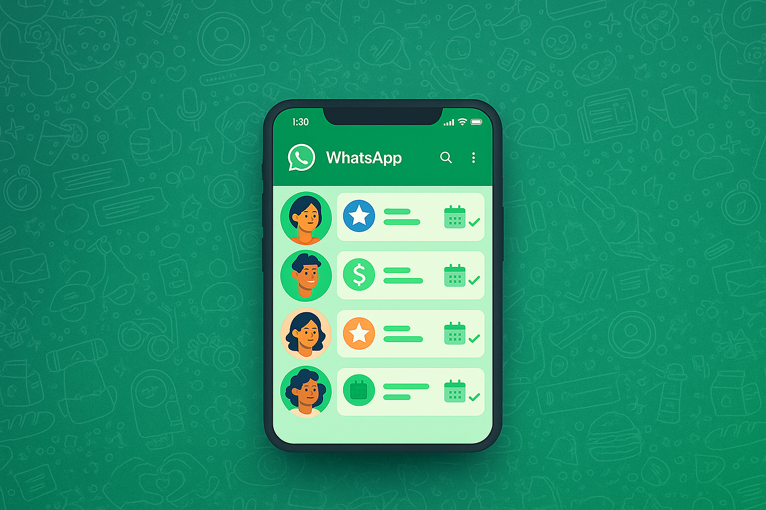 Image showing different customers receiving different messages