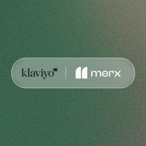 Text showing Klaviyo and Merx logo next to each other