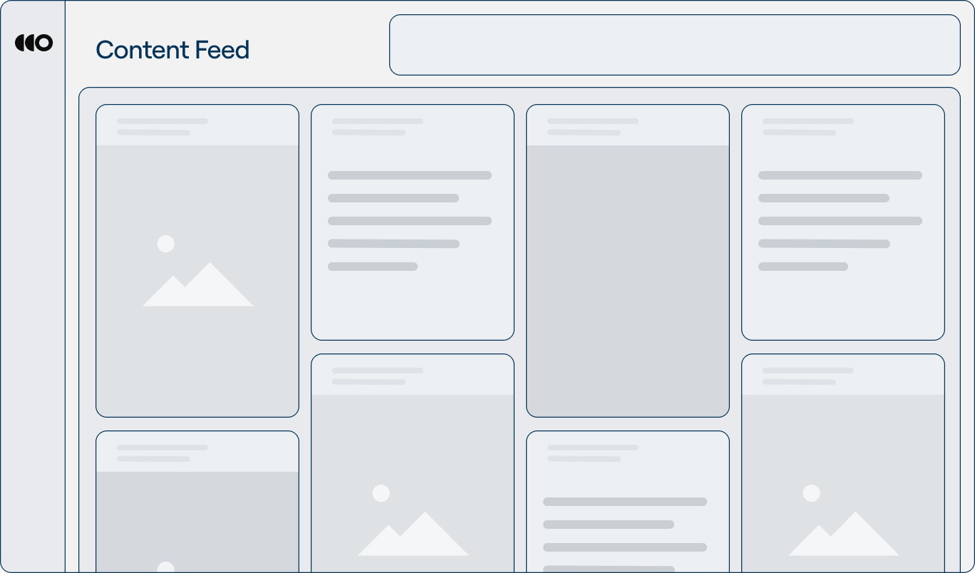 Content feed mockup displaying real-time brand-related social media posts, articles, and mentions collected by Outtake's OSINT monitoring system