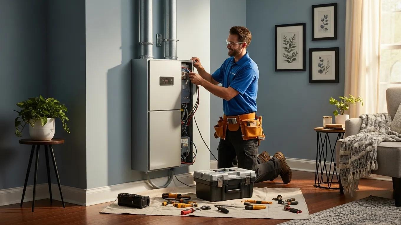 Modern HVAC system installation in a home, emphasizing comfort and efficiency