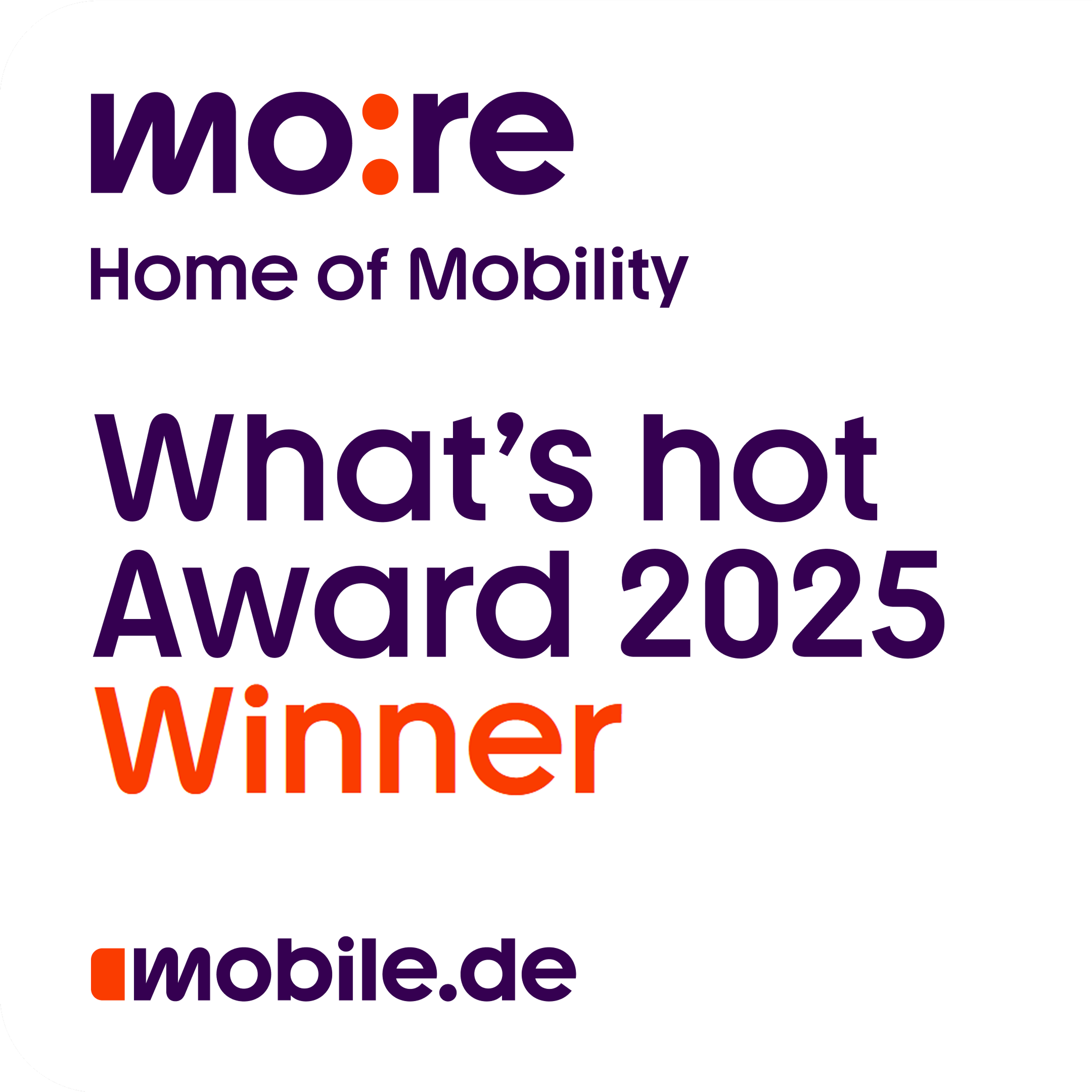 badge showing "more 25 what's hot finalist"