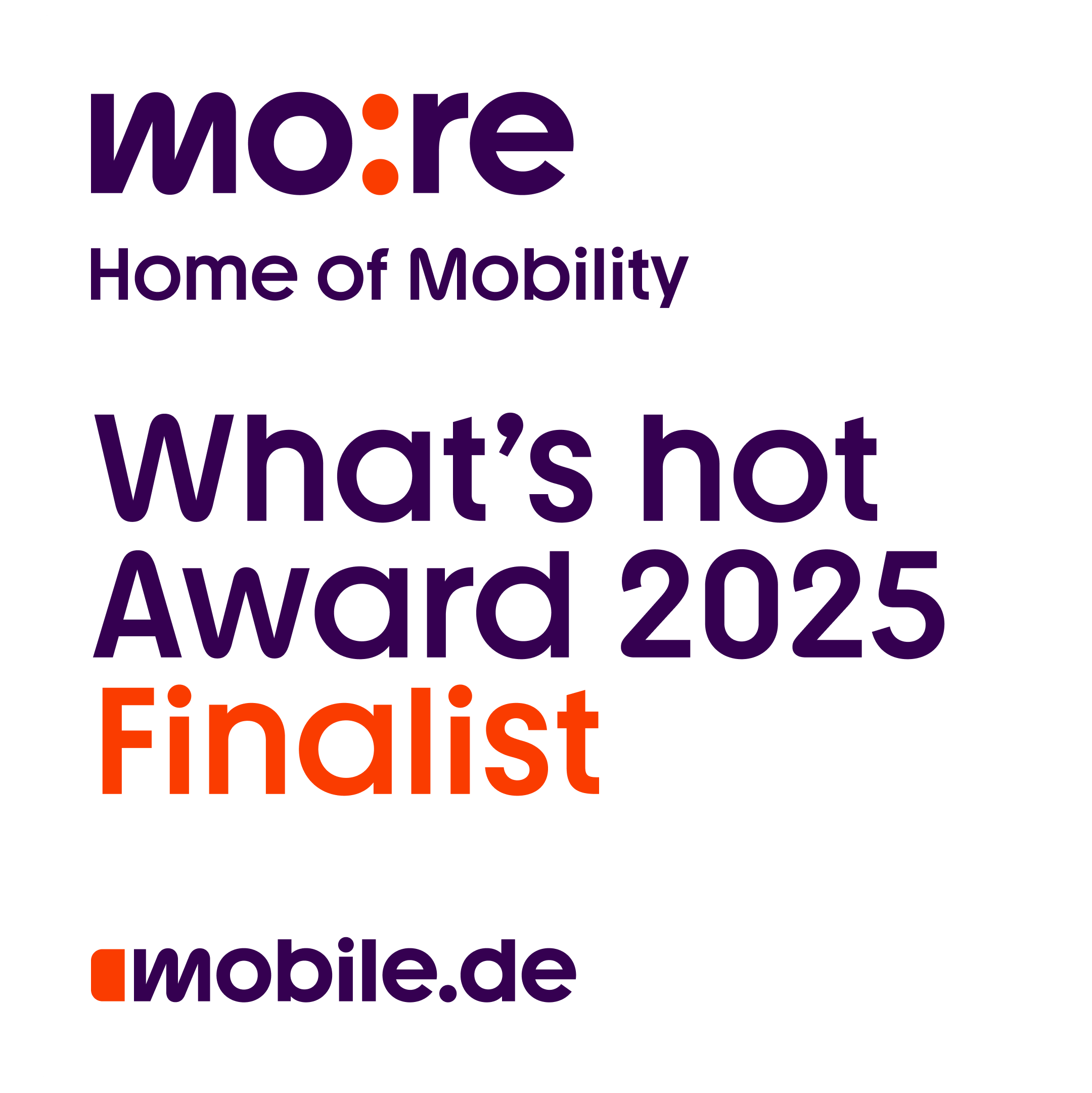 badge showing "more 25 what's hot finalist"