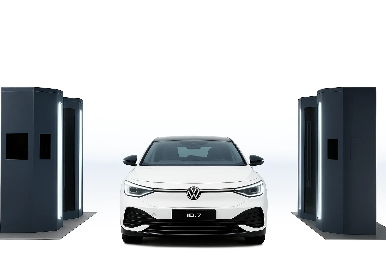 a VW car in a car scanner