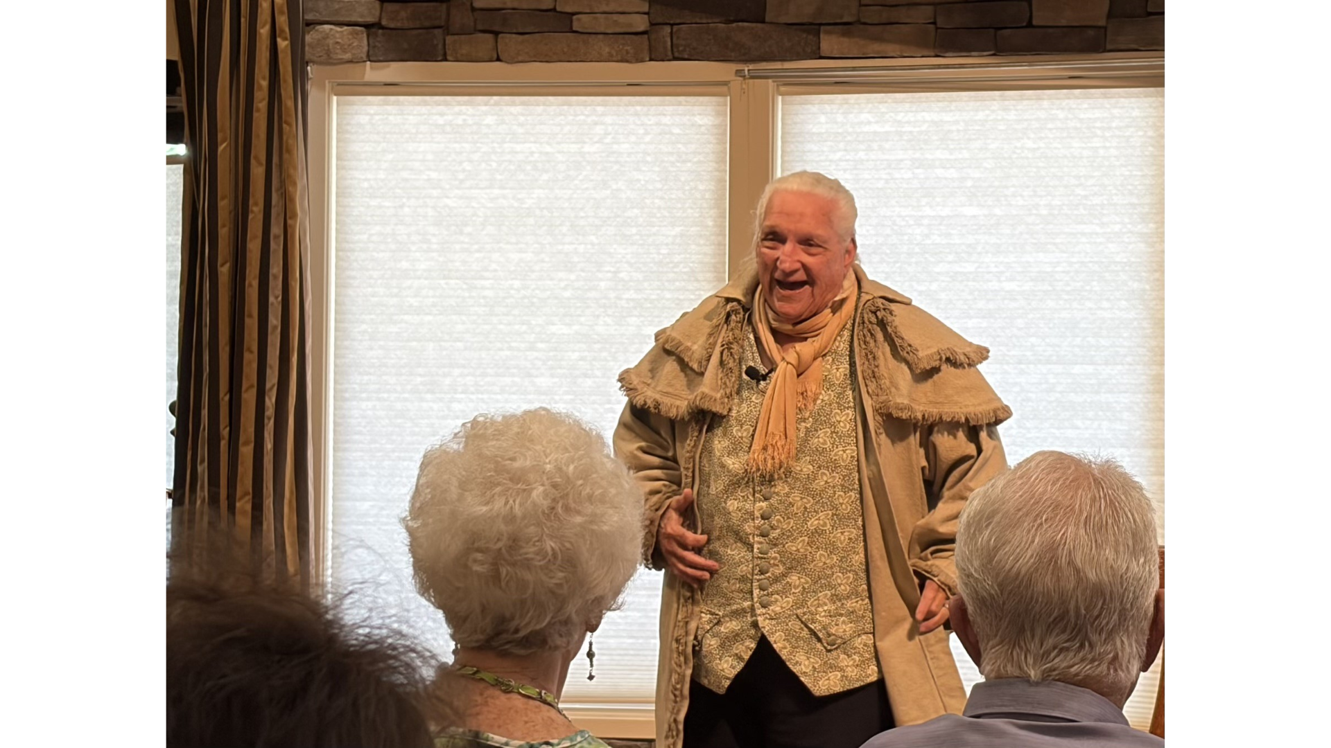 Captain Henry Felder, portrayed by Clarence Felder, performing at Ardenwoods.