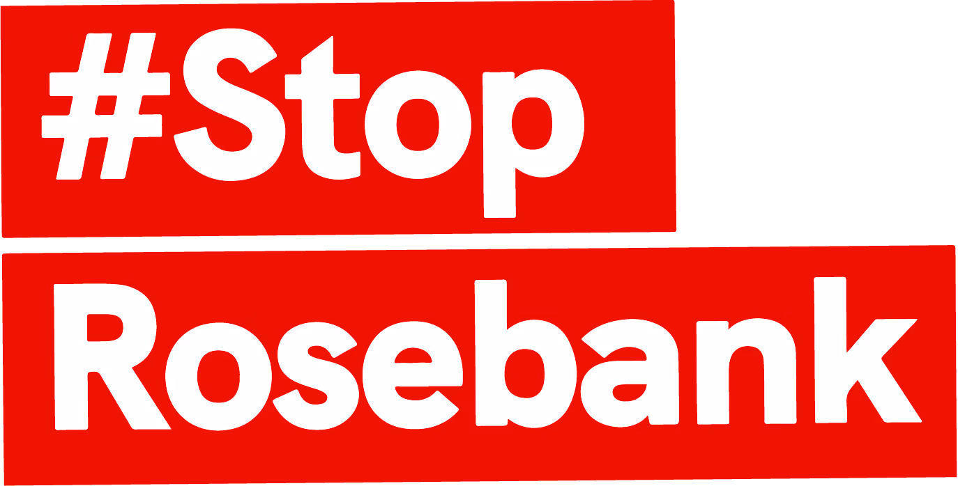 The logo of Stop Rosebank