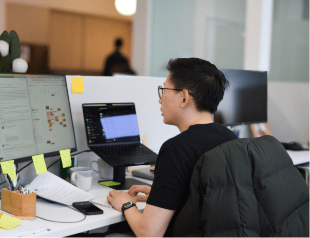 working in the office