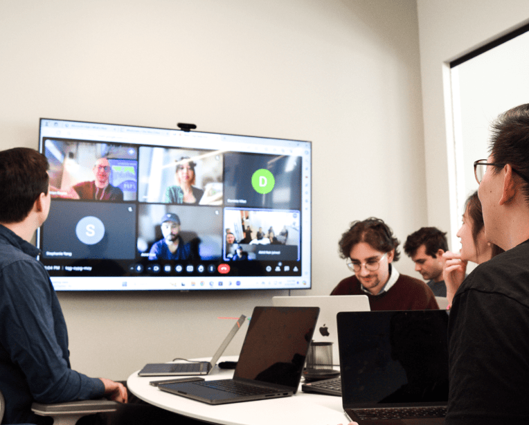 working in the office
