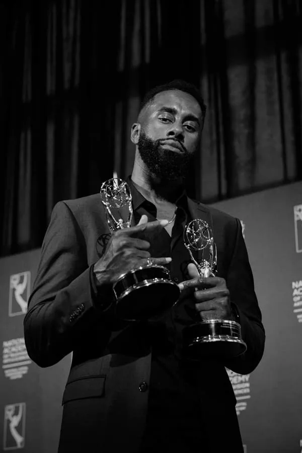 A man with a trophy
