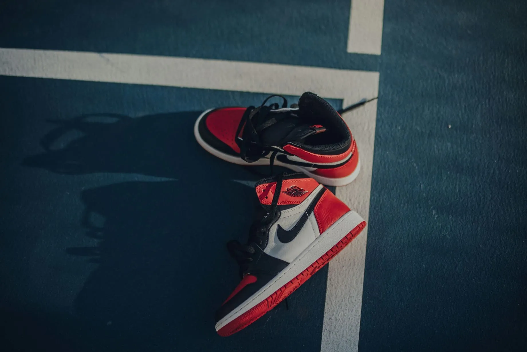 Red sneakers