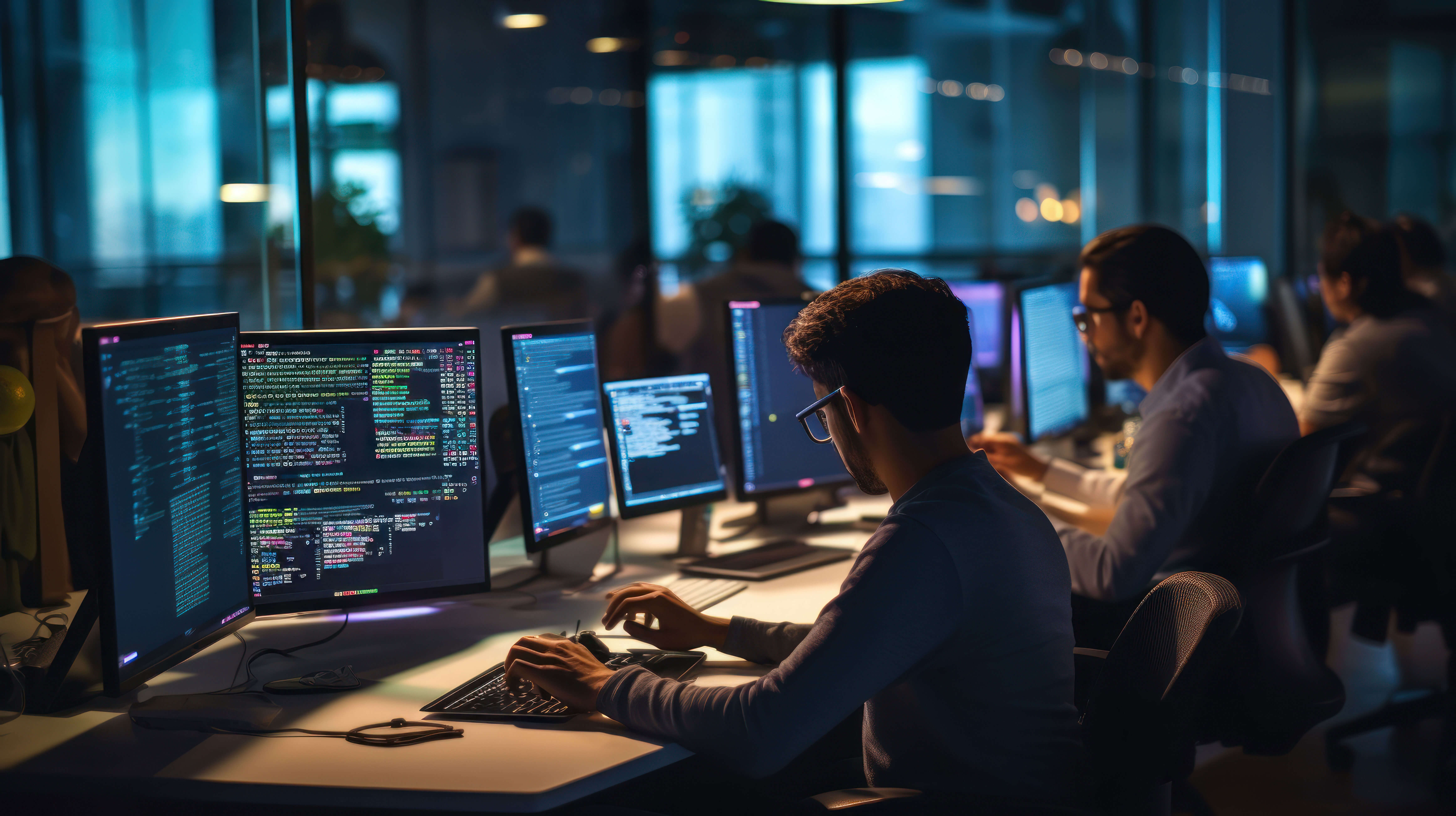 Developers working on computers