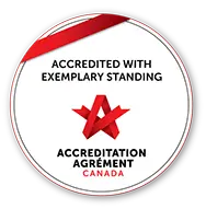 Canadian Accreditation with exemplary standing badge.
