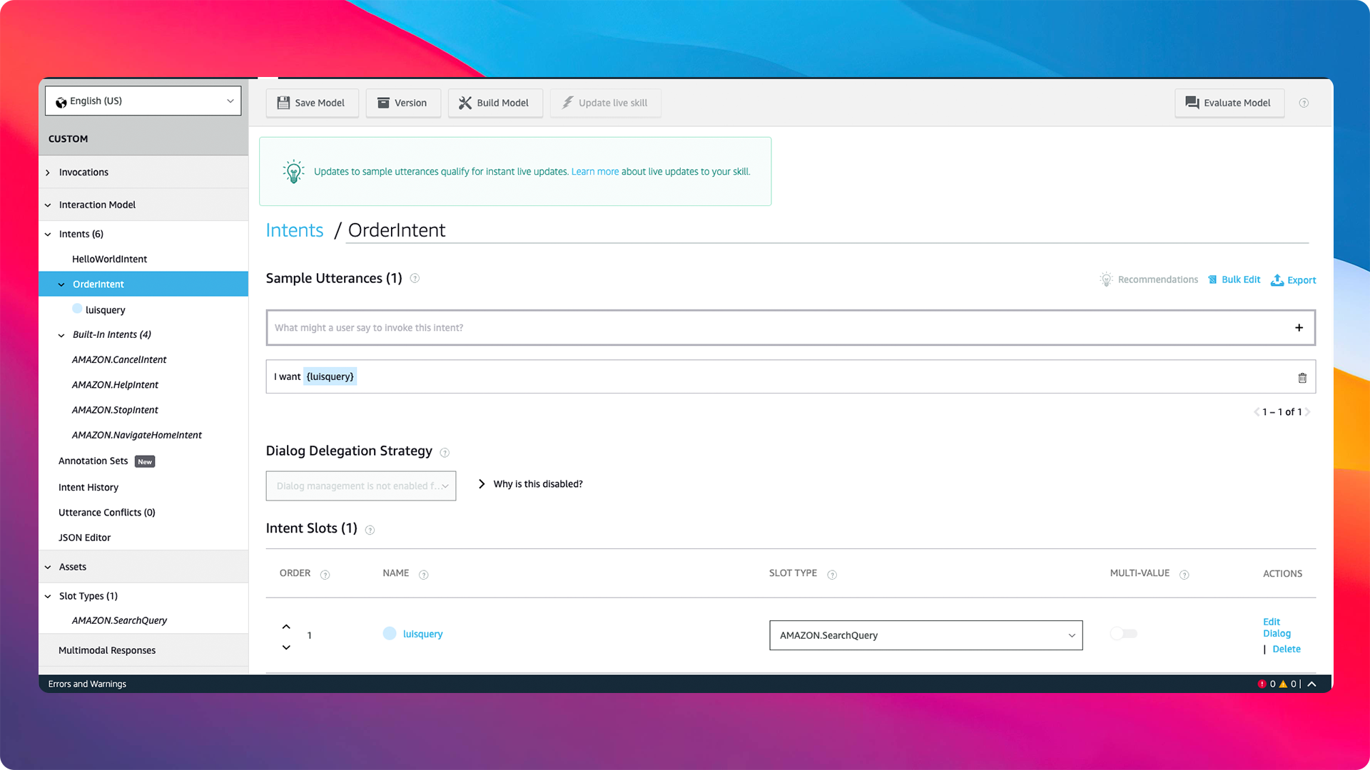 Alexa Developer Console