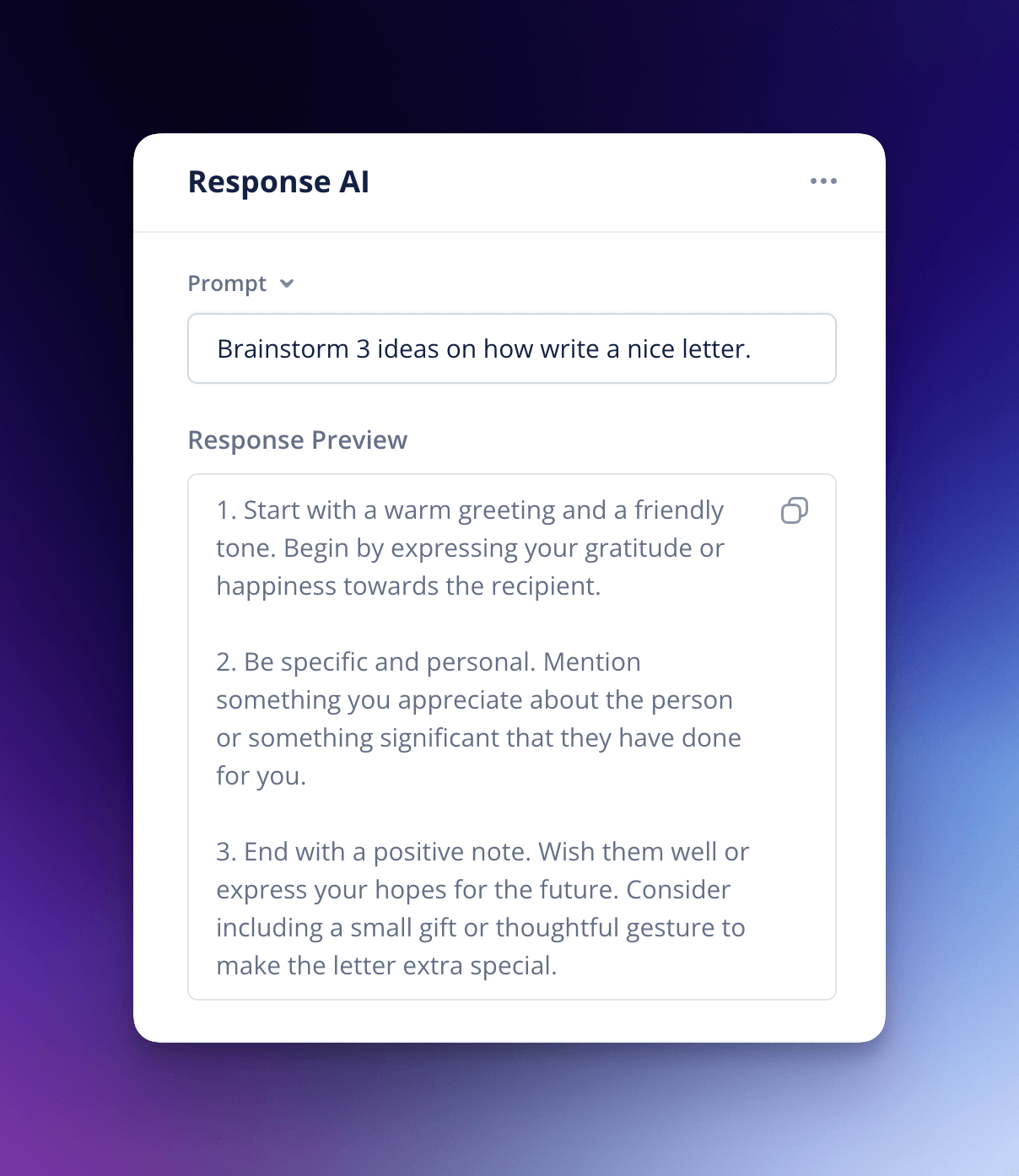Screenshot of the Response AI step in Voiceflow