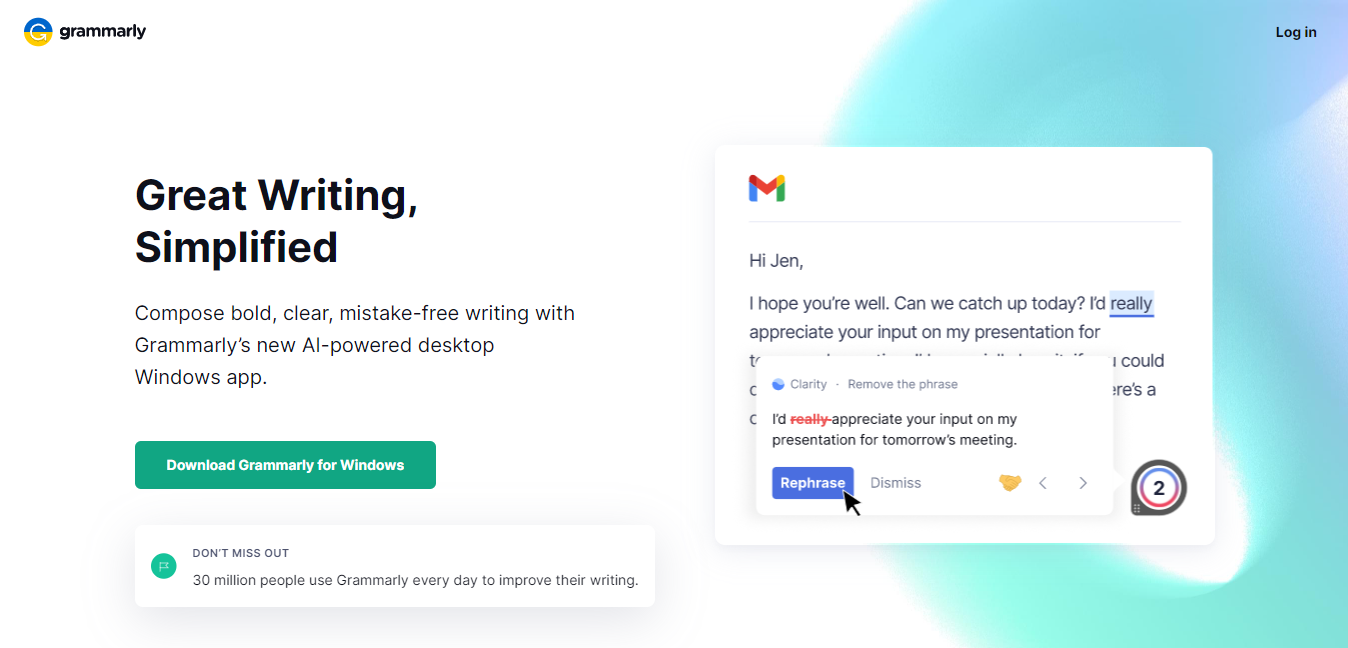 Grammarly homepage