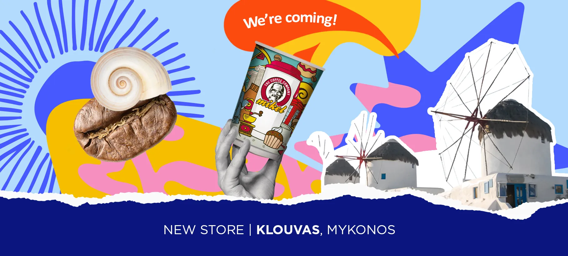 Nova Mikel lokacija na Mikonosu. Uživaje u toplim i freddo espresso kafama i drugim napicima.