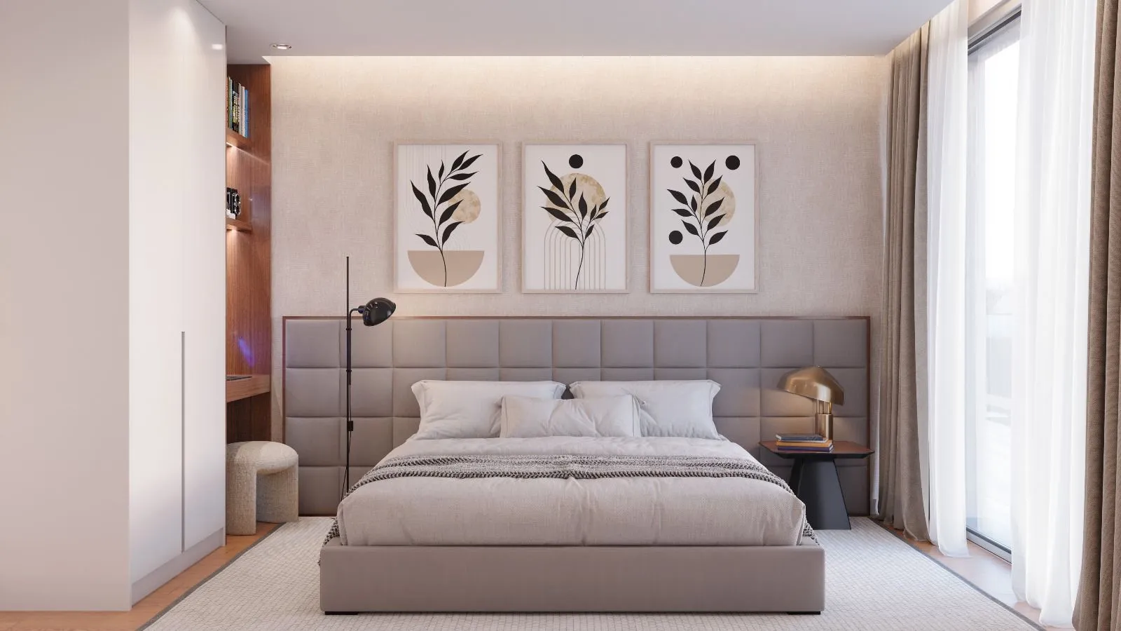 Second bedroom of the Caniço villa with air conditioning