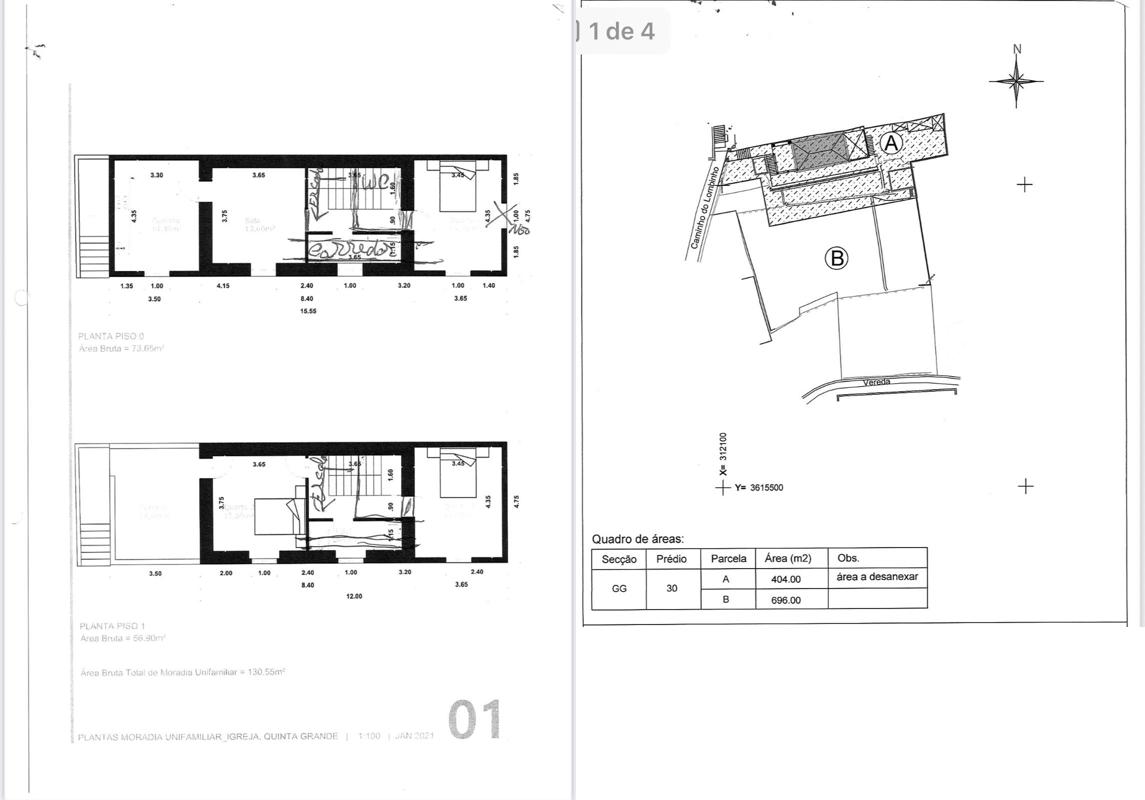 Combined plan overview of the Quinta Grande house and plot