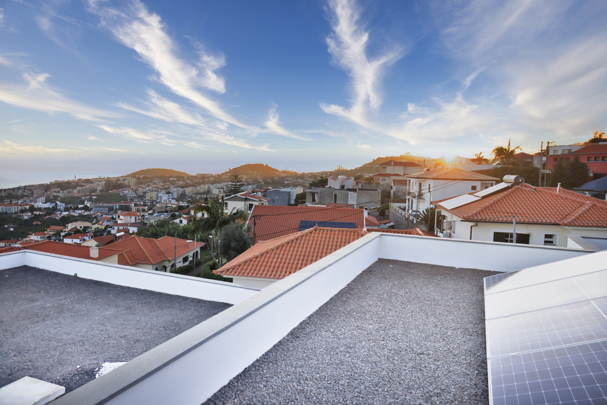 Balcony of the Funchal house looking towards the port and cruise terminal