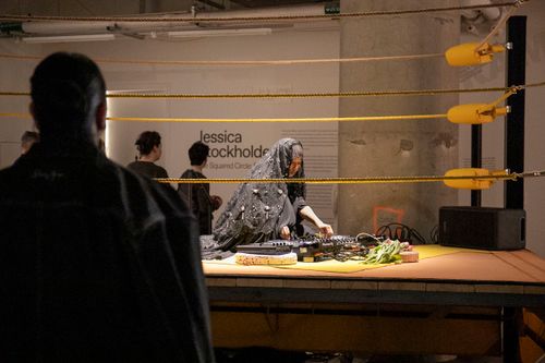 Minzi Performing in exhibition at MOCA Toronto