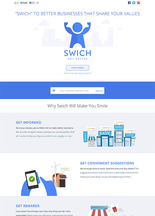 Swich App (Designed in Webflow)